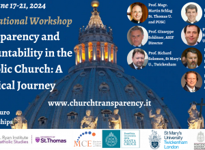 Workshop: Transparency and Accountability in the Catholic Church - A Practical Journey. June 17-21, 2024
